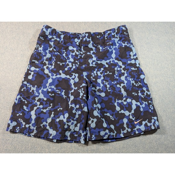 Nike Other - Nike Mens Blue Camo Swim Trunks Board Shorts Elastic Waist Mesh Lined Size L